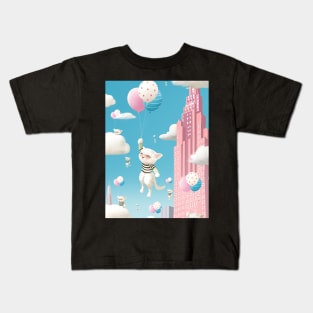 Cats with Balloons Kids T-Shirt